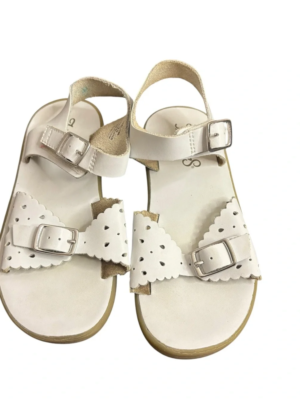 Footmates Ariel White Girls Sandal Leather Size 12 Summer.